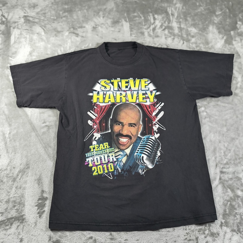 Steve Harvey Shirt Mens Small Tear Your Mouth Out Tour‎ Rap Tee 2010 Comedy